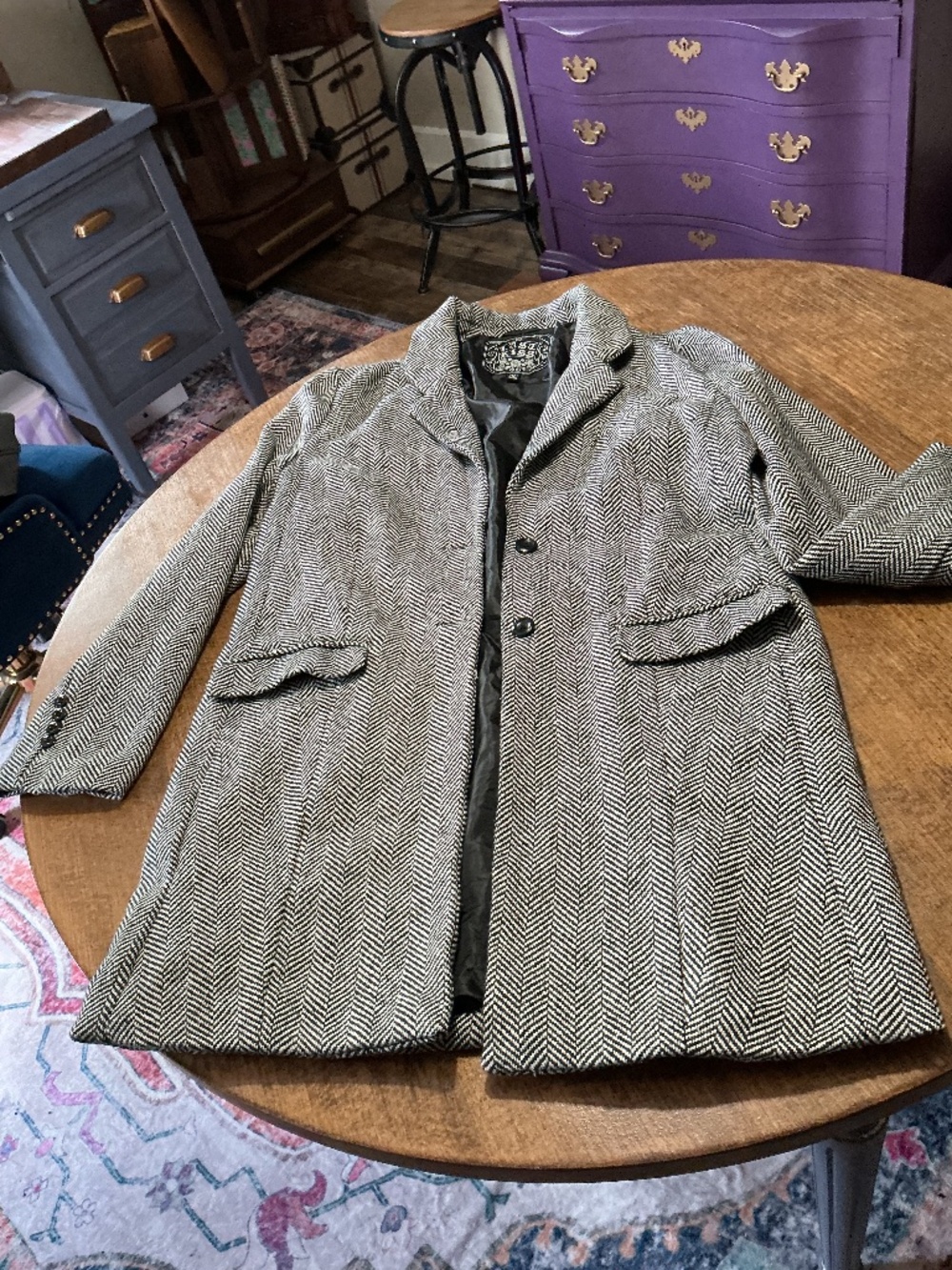 Tweed Car Coat Lightweight